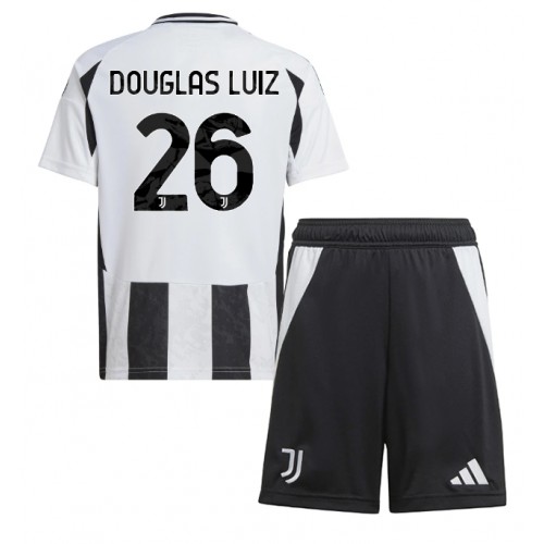 Fotballdrakt Barn Juventus Douglas Luiz #26 Hjemmedraktsett 2024-25 Kortermet (+ Korte bukser)